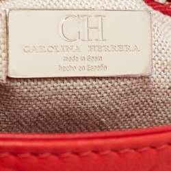 Pre Owned CH Carolina Herrera Red Leather Tote
