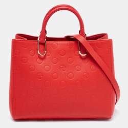Pre Owned CH Carolina Herrera Red Leather Tote