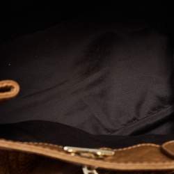 Pre Owned CH Carolina Herrera Gold Monogram Embossed Leather Audrey Tote