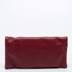Carolina Herrera Red Leather Envelope Clutch