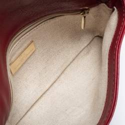 Carolina Herrera Red Leather Envelope Clutch