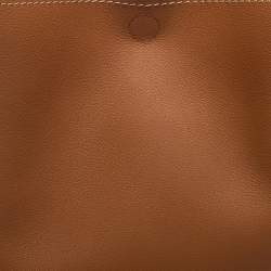 Pre Owned CH Carolina Herrera Brown Leather Insignia Shoulder Bag