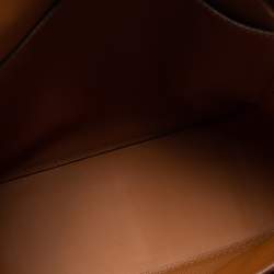 Pre Owned CH Carolina Herrera Brown Leather Insignia Shoulder Bag