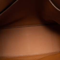 Pre Owned CH Carolina Herrera Brown Leather Insignia Shoulder Bag