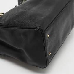 Pre Owned Carolina Herrera Black Leather Charm Tote