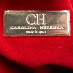 Pre Owned Carolina Herrera Black Leather Charm Tote