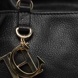 Pre Owned Carolina Herrera Black Leather Charm Tote