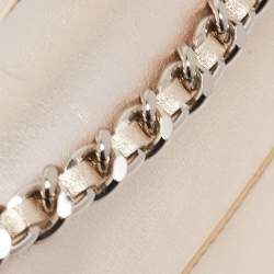 Pre Owned CH Carolina Herrera Pale Gold Leather Bow Flap Shoulder Bag