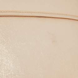 Pre Owned CH Carolina Herrera Pale Gold Leather Bow Flap Shoulder Bag