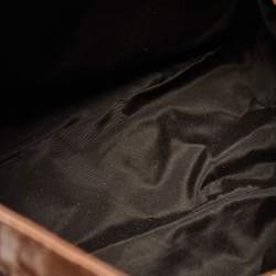 Pre Owned CH Carolina Herrera Brown Monogram Leather Audrey Tote