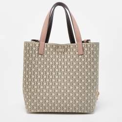 Pre Owned حقيبة يد كارولينا هيريرا قفل ماترايوشكا جلد وكانفاس مقوى مونوغرامى وردية / بيج 