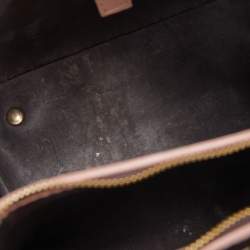 Pre Owned حقيبة يد كارولينا هيريرا قفل ماترايوشكا جلد وكانفاس مقوى مونوغرامى وردية / بيج 