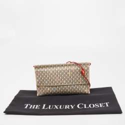 Carolina Herrera Red/Beige Monogram Coated Canvas and Leather Traveler Shoulder Bag