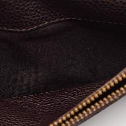 Pre Owned Carolina Herrera Burgundy Leather Trifold Continental Wallet