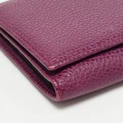 Pre Owned Carolina Herrera Burgundy Leather Trifold Continental Wallet