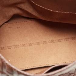 Carolina Herrera Brown Leather Minuetto Flap Top Handle Bag