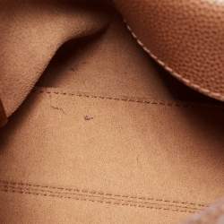 Carolina Herrera Brown Leather Minuetto Flap Top Handle Bag