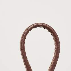 Carolina Herrera Brown Leather Minuetto Flap Top Handle Bag