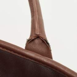 Carolina Herrera Beige/Brown Monogram Canvas and Suede Tote