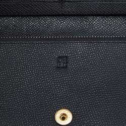 Carolina Herrera Black Monogram Leather Bifold Continental Wallet