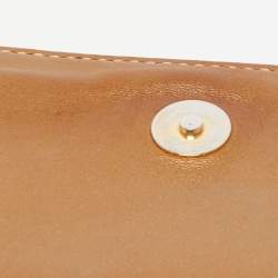 Pre Owned  Carolina Herrera Gold Quilted and Monogram Embossed Leather Flap Shoulder Bag 