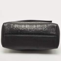 Carolina Herrera Black Leather Minuetto Flap Top Handle Bag