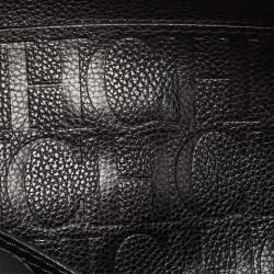 Carolina Herrera Black Leather Minuetto Flap Top Handle Bag