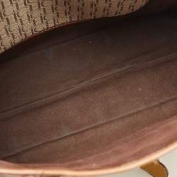 Carolina Herrera Brown/Beige Monogram Canvas and Leather Patchwork Tote