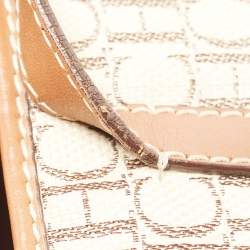 Carolina Herrera Brown/Beige Monogram Canvas and Leather Patchwork Tote