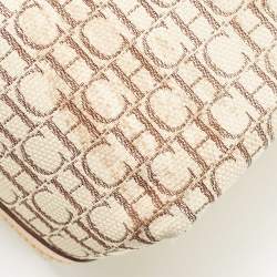Carolina Herrera Brown/Beige Monogram Canvas and Leather Patchwork Tote