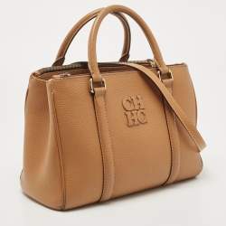Pre Owned  Carolina Herrera Tan Leather Matteo Tote 