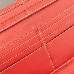 Carolina Herrera Red Monogram Embossed Leather Flap Continental Wallet