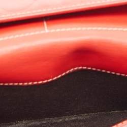 Carolina Herrera Red Monogram Embossed Leather Flap Continental Wallet