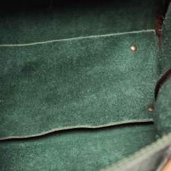 Pre Owned  Carolina Herrera Green Monogram Embossed Leather Andy Tote