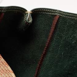 Pre Owned  Carolina Herrera Green Monogram Embossed Leather Andy Tote