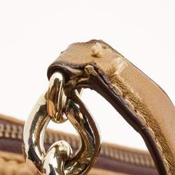 Pre Owned  Carolina Herrera Bronze Monogram Embossed Leather Chain Bag