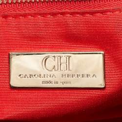 Carolina Herrera Black Monogram Leather Shoulder Bag