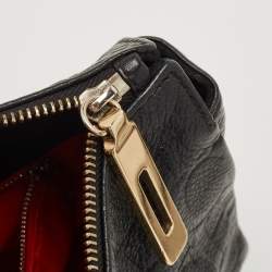 Carolina Herrera Black Monogram Leather Shoulder Bag
