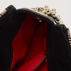 Carolina Herrera Black Monogram Leather Shoulder Bag