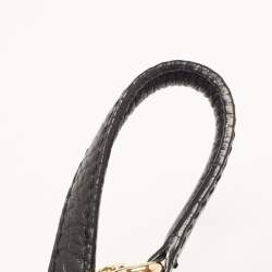 Carolina Herrera Black Leather Tassel Flap Shoulder Bag