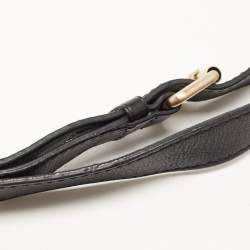 Carolina Herrera Black Leather Tassel Flap Shoulder Bag