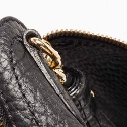 Carolina Herrera Black Leather Tassel Flap Shoulder Bag