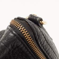Carolina Herrera Black Leather Tassel Flap Shoulder Bag