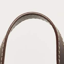  Carolina Herrera Brown/Beige Monogram Canvas and Leather Bucket Tote