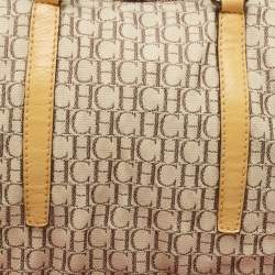 Carolina Herrera Beige/Multicolor Monogram Canvas and Leather Andy Boston Bag           