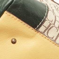 Carolina Herrera Beige/Multicolor Monogram Canvas and Leather Andy Boston Bag           