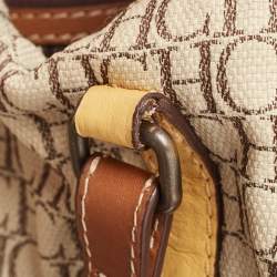 Carolina Herrera Beige/Multicolor Monogram Canvas and Leather Andy Boston Bag           