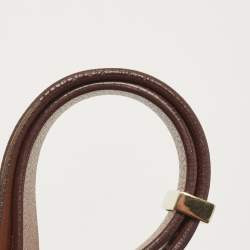 Pre Owned Carolina Herrera Brown Leather CHHC Flap Shoulder Bag