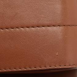 Pre Owned Carolina Herrera Brown Leather CHHC Flap Shoulder Bag