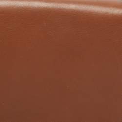 Pre Owned Carolina Herrera Brown Leather CHHC Flap Shoulder Bag